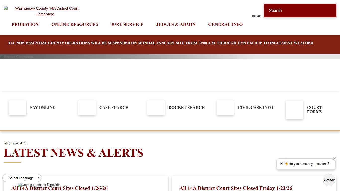 14A District Court Washtenaw County, MI - Official Website